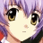 Pixelated anime-style character face with purple hair and large brown eyes on left, next to black background with white text "Anime IM" above cursive "COM" on right.