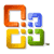 Four colored square-shaped icons arranged in a 2x2 grid with white spaces between them, each containing a white square cutout in the center.