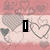 Pixelated text reads "I Love U Tyler" over a heart-patterned background with pink and gray tones.