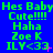 A static image with a blue background displaying repeated green text and pink accents in three
