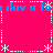 A static digital image with a bright pink background, blue text repeating 'iluv u for', and white pixelated decorative elements including stars and dotted lines arranged in a pattern