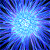 A pixelated blue and purple radial burst effect on the left side of a split image, with green text reading 'Original Icons .com' on a dark green background to the right.