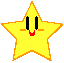 Yellow star-shaped character with orange outline, red mouth, and black eyes in various expressions across four