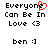 Pixelated text and symbols on white background with red heart replacing 'e' in 'Everyone' in first frame.