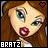 Animated contact sheet of a cartoon doll character with brown hair and red lips, showing six sequential facial expressions in a 3x2 grid layout.