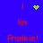 Blue background with red text and green pixel art icons showing 'i', 'luv', and 'Fronkie!' in two , alternating between a heart and starburst icon