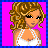 Pixel art contact sheet of a female character named Shannon in four frames showing full body, torso, legs, and text label against bright pink background with blue border.