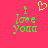Pixelated green text 'i love you' on bright pink background with yellow heart above, two identical static frames side-by-side.