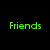 Green text 'Friends' and 'Forever' above a pixelated group photo of three people in front of a light green background.