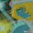 Animated pattern of swirling yellow, teal, and pink shapes with white circular accents on a dark background.