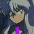 Four anime-style character portraits with purple text labels, arranged in a on a light gray background