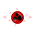 A pixelated eye icon with red and white sclera, black pupil, and pinkish-red veins, transitioning through multiple states of eye closure and pupil dilation.