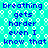 A static image with cyan background and white bubble pattern, displaying repeated blue text "breathing gets harder even I know that" in pixelated font.