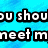Pixelated text on a blue background reads 'ou shou', 'neet m', 'I bet she could Pretty.', and 'Girlfriend.' with black outlines.