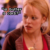 A six- shows a woman with red hair in various poses and expressions, including text overlays asking "is butter a carb?" and responding "yes!"