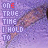 identical pixelated images showing a purple background with text and an object, where the first letter of 'ONE' changes color across frames