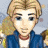 A 48x48 pixel animated buddy icon featuring a cartoon character with blonde hair and blue jacket on the left, next to green text reading "Original Icons .com" on a dark background.