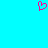 A static pixel art icon of a pink heart shape on a bright cyan background.