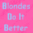 Pixelated pink background with blue text and two blonde women in swimwear. The image is static, not animated.