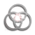 Animated gray interlocking rings with a pinkish center, showing subtle positional shifts across frames.