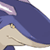 Pixelated static icon of a character with blue hair and beige skin, showing partial face and shoulder in close-up crop.