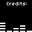 Pixelated white text and bar graphs on a black background with repeated 'Credits:' labels.