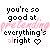 Pixelated text reads "you're so good at pretending everything's alright" with a pink heart, repeated in six showing animation changes