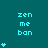 Teal background with cyan text 'zen me ban' and varying numbers of cyan heart symbols arranged in a pattern
