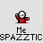 Pixelated character in red outfit with white head, performing sequential arm movements and body rotations