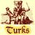 Pixelated static icon showing two brown stick figures on a yellow background with the word "Turks" below them.