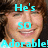 A pixelated image of a person with brown hair and a light-colored shirt, overlaid with cyan text reading "He's so Adorable!"