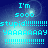 Four identical display cyan pixelated text on a blue gradient background with light effects
