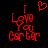 Red pixelated text 'I Love You Carter' with a heart symbol above the 'I', displayed on black background.