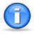 Blue circular icon with white lowercase 'i' symbol centered on light blue gradient background, bordered by dark blue outline.
