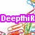 Pixelated icon with purple banner reading 'Deephir Deephir' over colorful abstract shapes and black background.