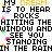A 4-frame animated contact sheet showing a pixelated text-based animation with repeating phrases and color-coded words, arranged in a grid layout on a gray background.