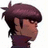 Pixelated side profile of a character with dark purple hair and brown skin, wearing a matching dark purple top against white background.
