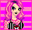 Pixel art of a character with pink hair and striped clothing against a pink-striped background, next to text reading PRETTY IN PUNK.