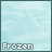 six identical light blue pixelated with the word 'Frozen' in white text at bottom left, each showing subtle water ripple patterns