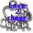 Four distinct blue text phrases over a gray heart-shaped chain design on white background.