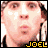 Four-frame contact sheet of a person's face in various poses with yellow text "JOEL" at the bottom of each frame, displayed as an animated AIM buddy icon.