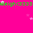 A bright pink background with green text repeating 'meigh<333' and scattered white stars, partially obscured by a gray rectangle.