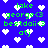 Blue background with white pixel hearts and green text reading 'lake george<3 bestdaii<3 ati' in a repeating pattern.