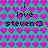 Pixelated icon with repeating heart pattern background and text "i love steven<3" in two identical sections.