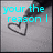 A four- shows a hand drawing hearts with cyan text overlays; the right is blank