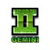 Static pixelated green letter I icon with black outline and subtle gradient, displayed on white background.