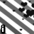 Black-and-white striped background with scattered heart shapes and text elements displaying 'i', 'love', 'you', '<3' in pixelated font.
