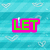 Pixelated text on a blue striped background with white heart patterns, displaying 'LET ME BE YOUR HERO' in green letters outlined in pink.