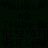 Animated icon with repeating text and heart symbols on dark background, showing pixelated lettering in multiple