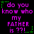 Pixelated text in purple and green on black background with repeated phrases and star-like corner decorations.